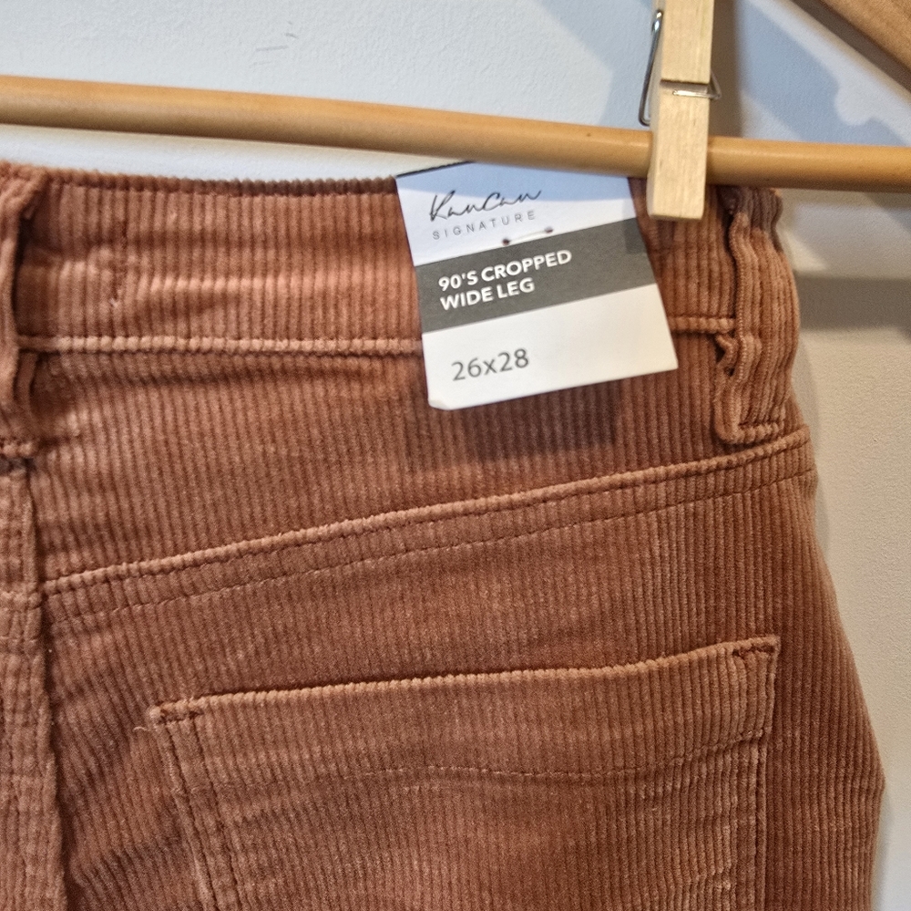Kancan x Buckle 90s cropped wide leg courderoy pants, size 26x28 NWT - Picture 9 of 10